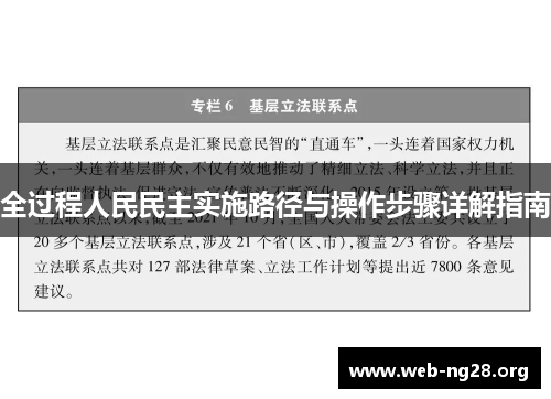 全过程人民民主实施路径与操作步骤详解指南