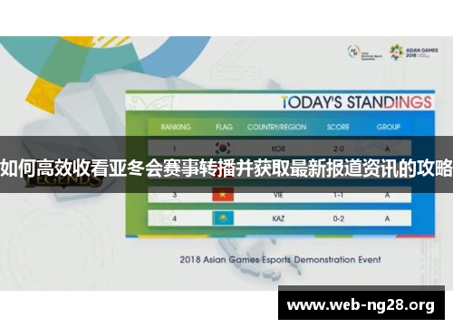 如何高效收看亚冬会赛事转播并获取最新报道资讯的攻略